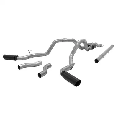 Flowmaster 06-08 Dodge, Ram 1500, 5.7L, V8, Cat-Back, Std Cab/6ft Bed, Std Cab/8ft Bed, Crew Cab/6ft Bed, Not Mega Cab, 2/4 Wheel Drive, Super 10 Muffler, 16G Mandrel Bent Tubing, Dual 3" Tailpipes, 4" Logo Embossed Black Tips, Outlaw, DOR/S, 409S Stainless Steel.