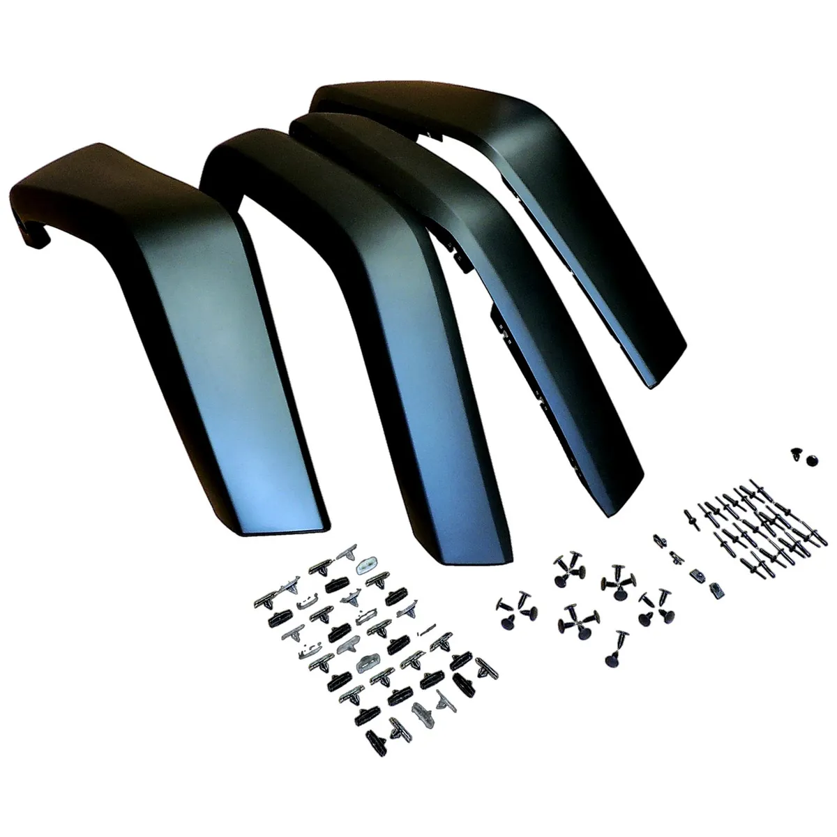 Fender Flare Kit; Incl. 4 Smooth Flares/Retainers/Rivets; w/Smooth Body Color Flares; product image