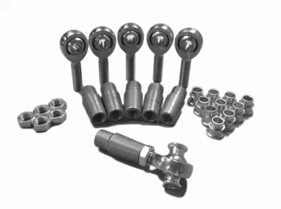 Steinjager Steinjäger Heims, Nuts, Bungs, Inserts Rod End Kits M10 x 1.50 RH and LH Chrome Moly Housing, Nylon Race Fits 0.750 x 0.095 Tubing 6 Rod Ends