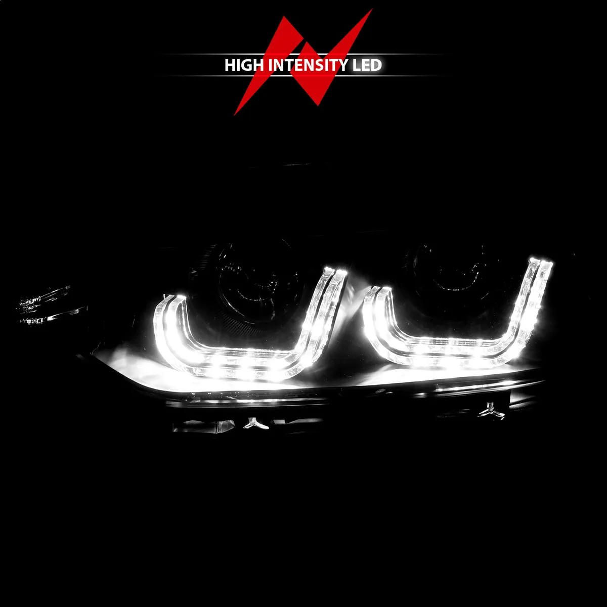 Bmw 3 Series F30 4DR 12-15 Projector U-Bar Headlights Black (For Halogen Model) product image