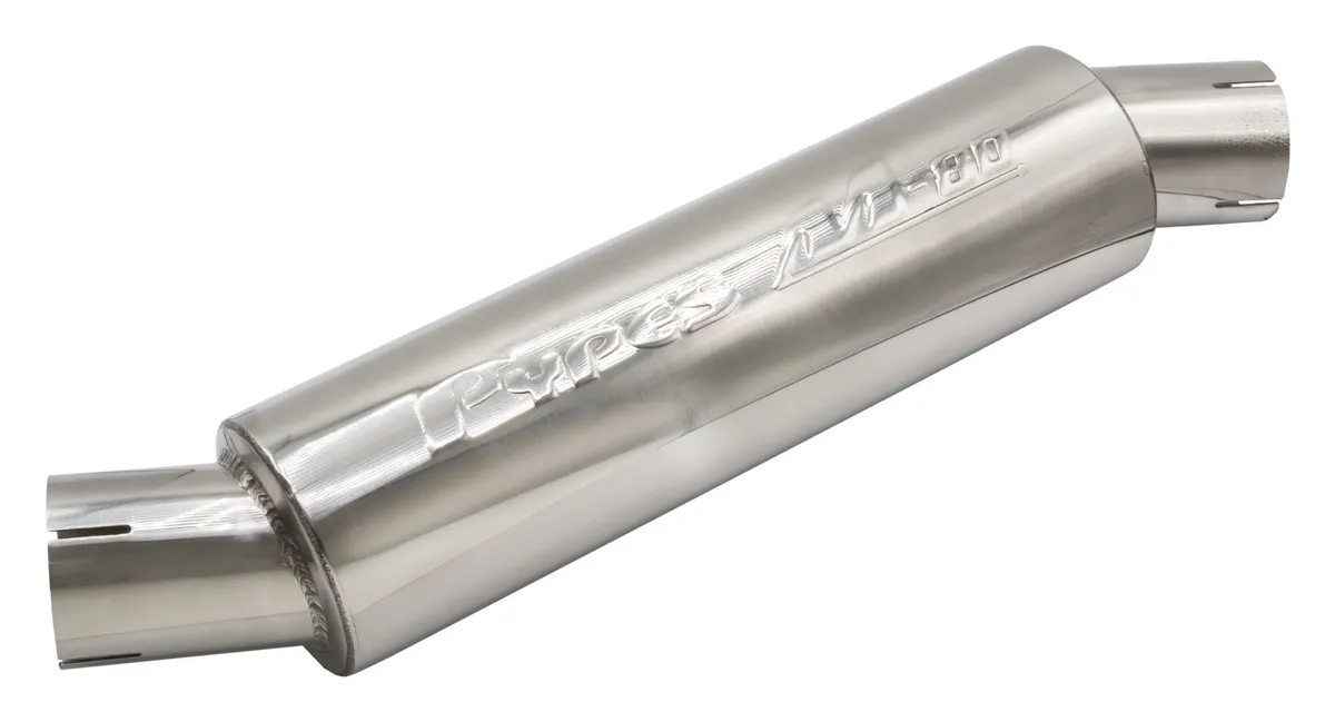 M-80 Muffler 14 Inch Body 2.5 Inch Offset Inlet/Offset Outlet 304 Stainless Pypes Performance Exhaust product image