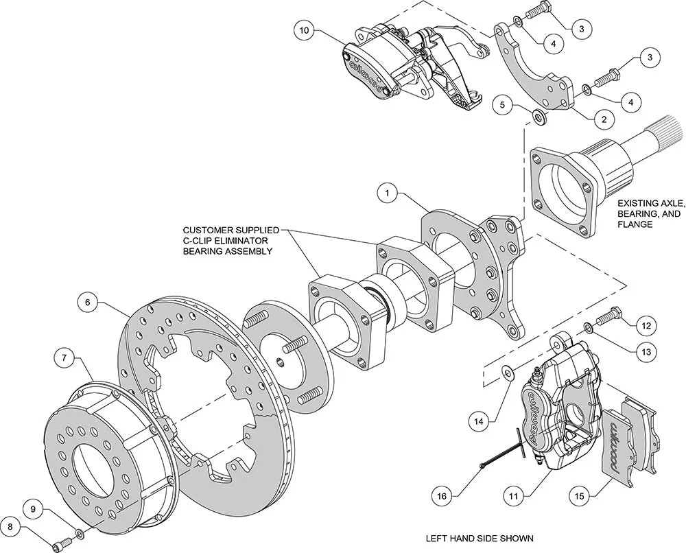 1964 - 1974 Buick, Chevrolet, Oldsmobile, Pontiac Forged Dynalite-MC4 Rear Parking Brake Kit - 140-14224 product image