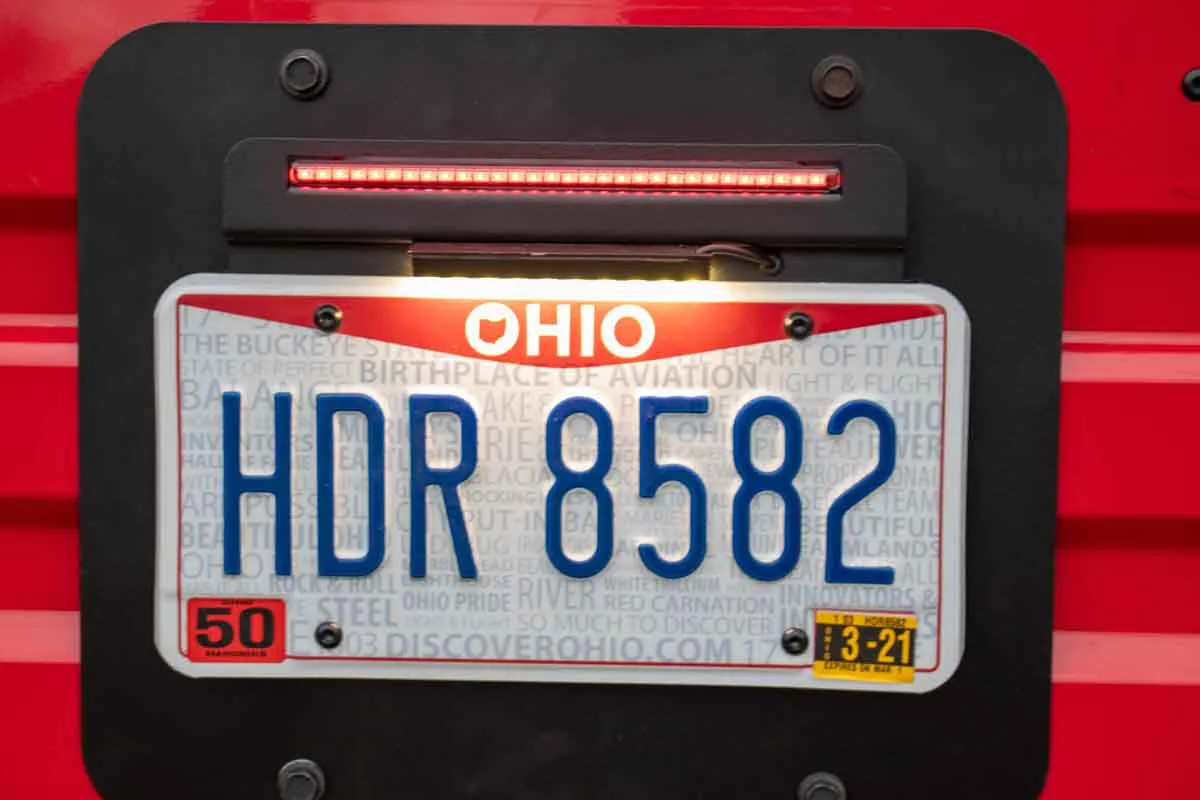 9706 Wrangler Back Side License Plate Mount With LED 2 Stage Gloss Powder Coat product image