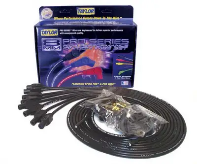 Taylor Cable Taylor Cable Universal 8mm Spiro-Pro Spark Plug Wire Set - 8 Cylinders - 180° Spark Plug Boot Angle - Black - 73055