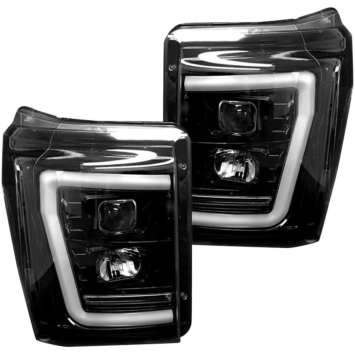 Ford Superduty 11-16 F250f350f450f550 Projector Headlights w Ultra High Power Smooth White Oled DRL And High Power a product image
