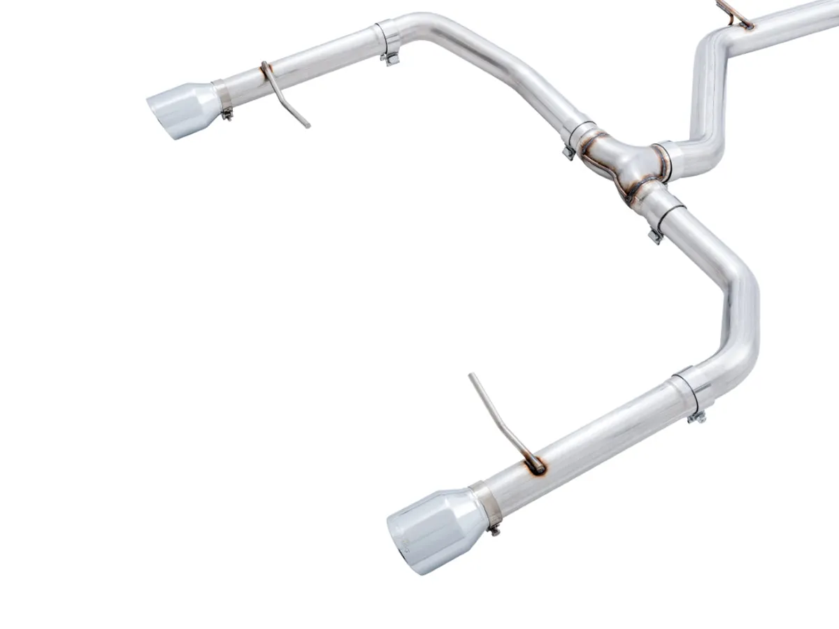 AWE Track Edition Exhaust - Non-Resonated - for MK7 Jetta GLI w/ Stock Downpipe - Chrome Silver Tips product image