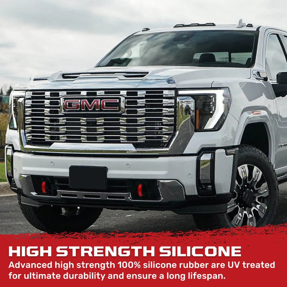 Chevy 20-25 Silverado 1500 Tow Hook Covers 2-Piece Set of Silicone Covers Standard & LED Options - Multiple Colors product image