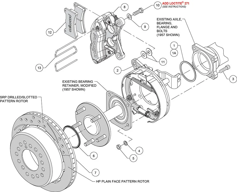 1955 - 1957 Chevrolet Forged Dynapro Low-Profile Rear Parking Brake Kit - 140-11405 product image