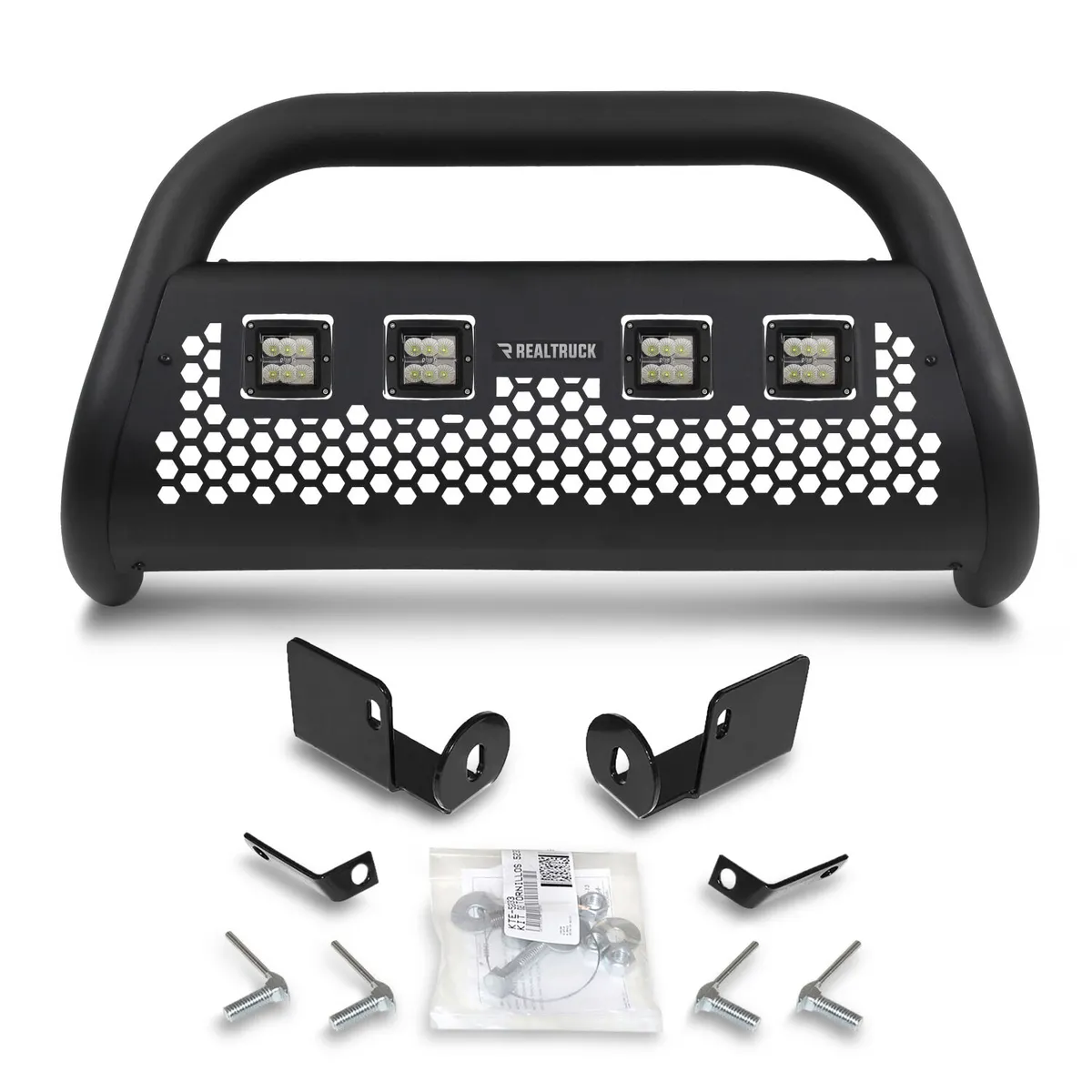 Go Rhino 55534LT - RC2 LR Bull Bar W/Mounting Brackets & Four 3 Cube Lights-BLK product image