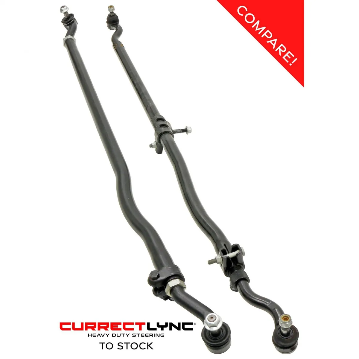Currectlync Wrangler JK Tie Rod Bolts-On In High Steer Applications Only 1.65 Inch Dia. Tube Construction Forged Tie Rod Ends Incl. Jam Nuts And Adjusters RockJock 4x4 product image
