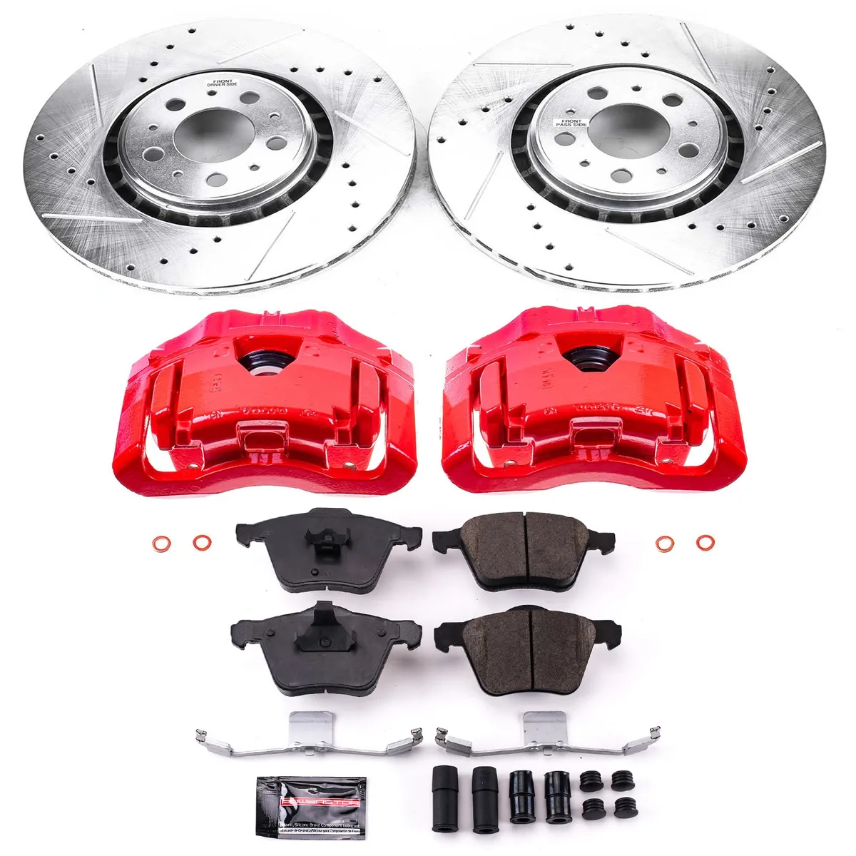 Z23 Evolution Sport Upgrade Kit: Drilled/Slotted Rotors; Carbon-Fiber Ceramic Pads; Powder Coated Calipers product image