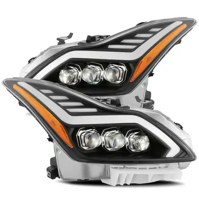 AlphaRex LED Projector Headlights Black w Sequential Activation Light Sequential Signal DRL