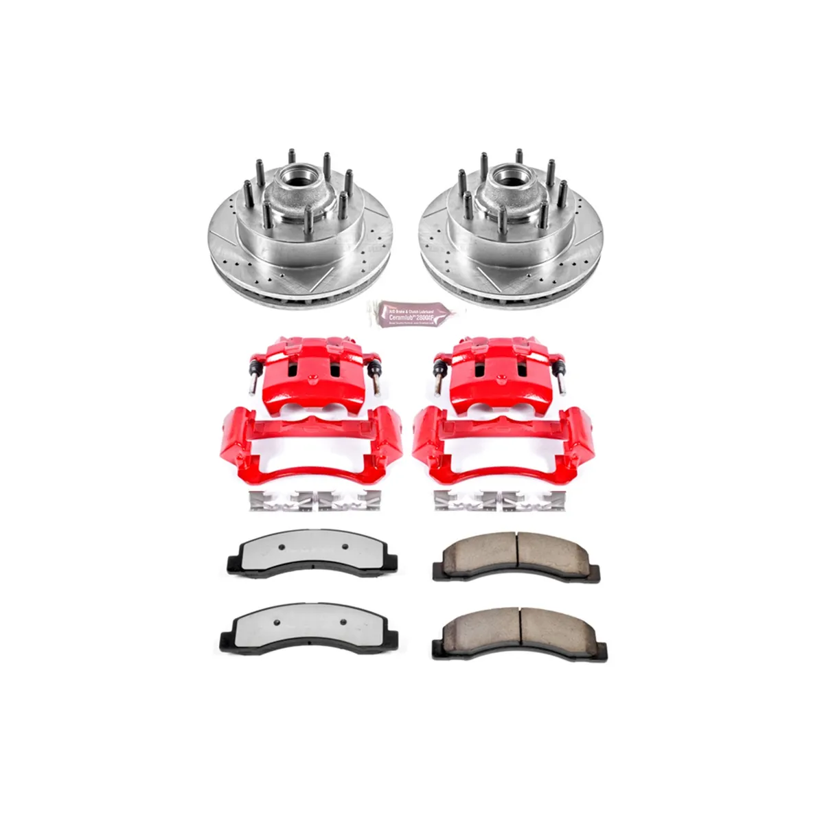 Z36 Truck/Tow Upgrade Kit: Drilled/Slotted Rotors; Carbon-Fiber Ceramic Pads; Powder Coated Calipers product image