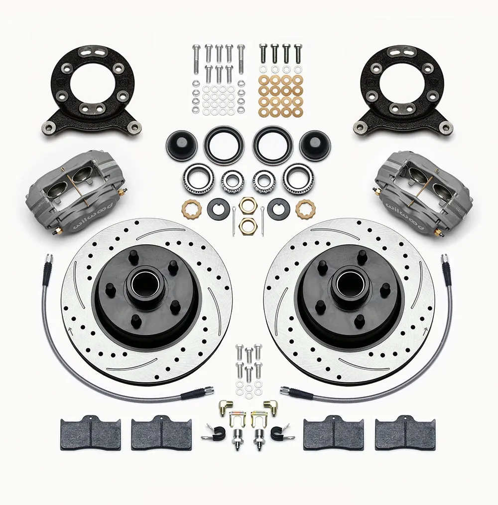 Wilwood FDL-M Front Kit 11.30in 1 PC RotorandHub Red 1965-1969 Mustang Disc and Drum Spindle product image