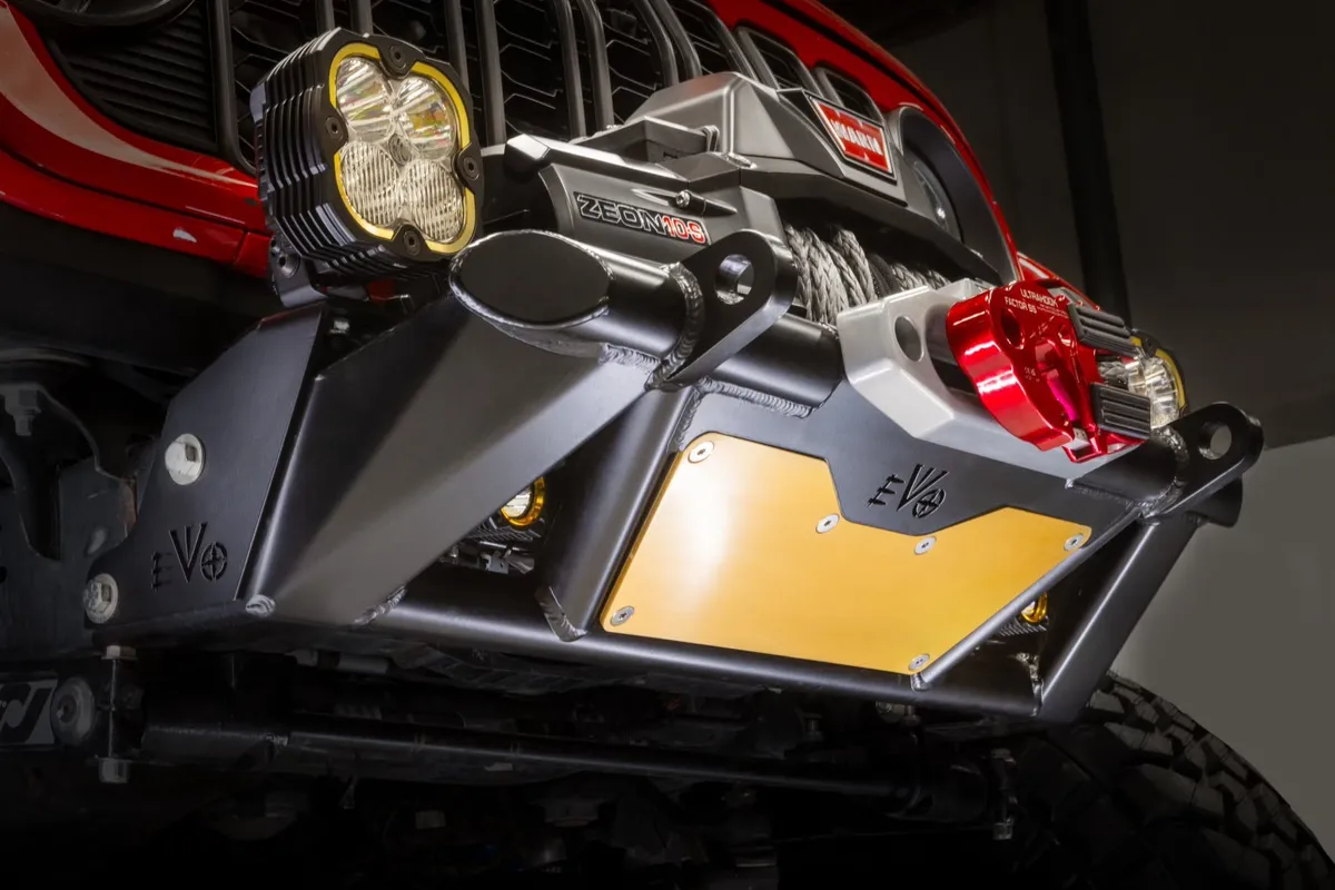 EVO Manufacturing KSPEC Pre Runner Front Winch Tube Bumper - Raw - JT/JL/JK product image