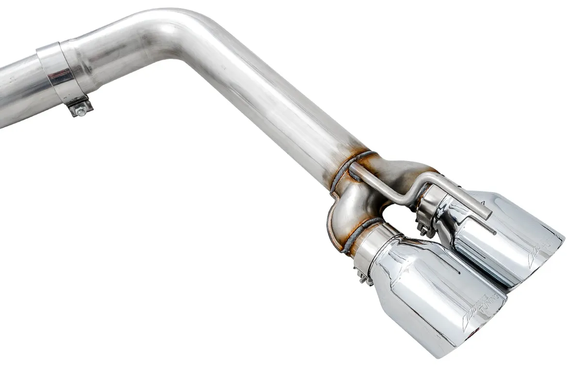 AWE Track Edition Exhaust for 15+ Challenger 6.4 / 6.2 SC - Chrome Silver Quad Tips product image