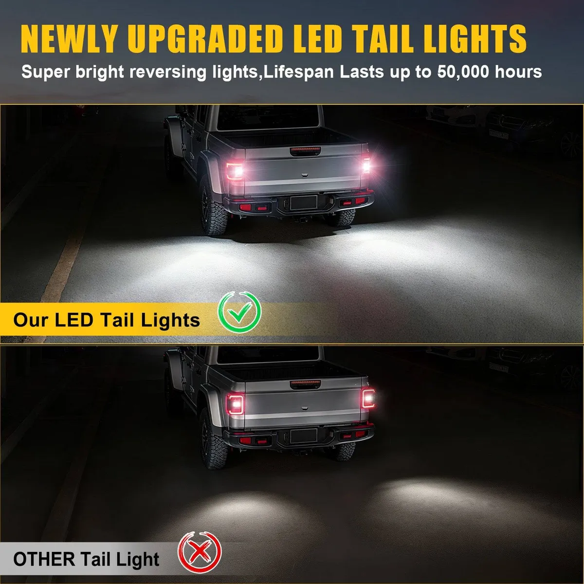 Premium Flush Mount LED Tail Lights for Jeep Gladiator JT 2020-2026 product image