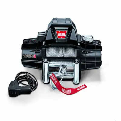 Warn WARN - Vehicle Mounted; Vehicle Recovery Winch; 12 Volt Electric; 8000 Pound Line Pull Capacity; 100 Foot Wire Rope; Roller Fairlead; Wired Remote; Convertib