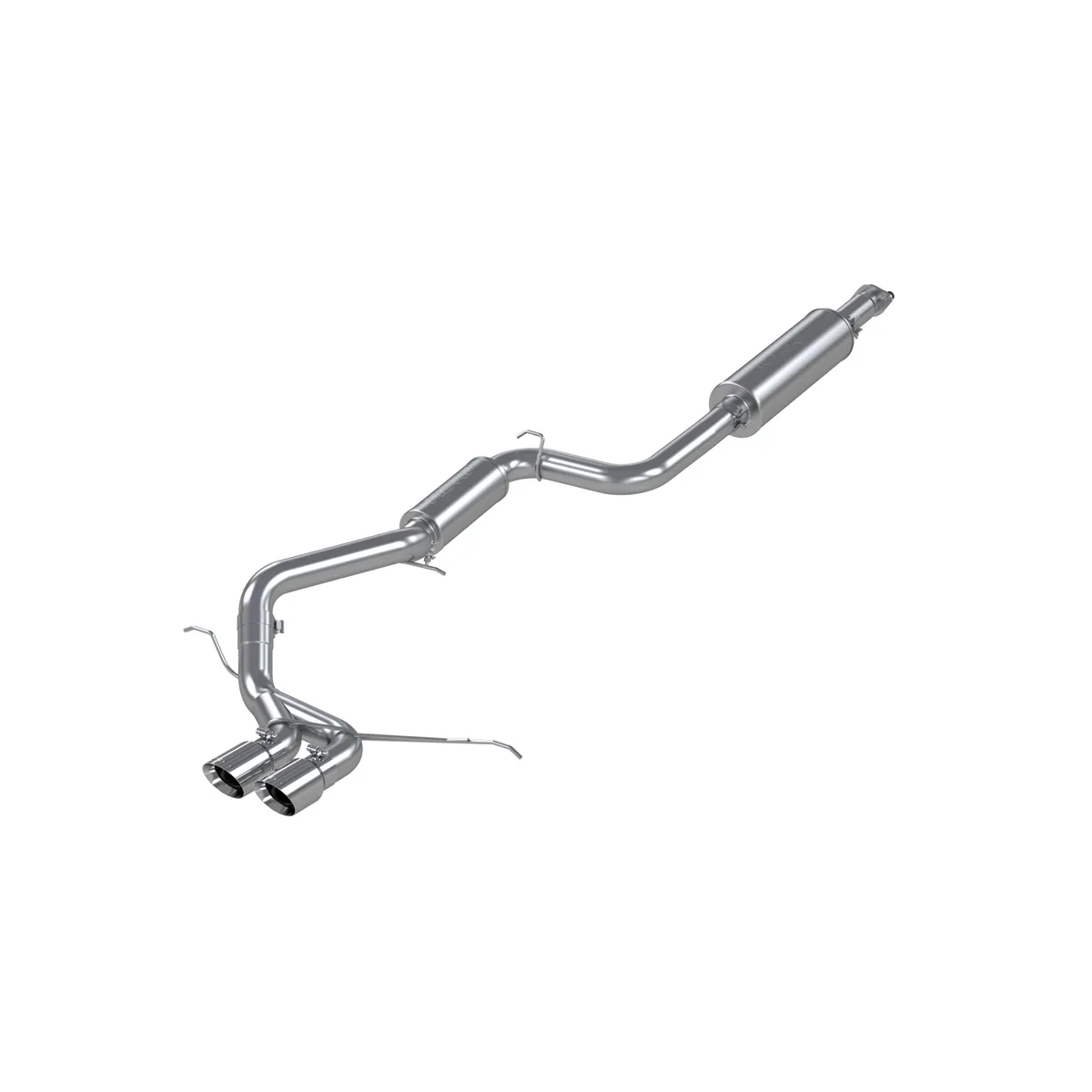 Armor Pro Cat Back Exhaust System; 3 in.; Incl. Ext. Pipe/Muffler/Resonator/Over Axle Pipe/Tailpipe/Hardware/Dual 4 in. OD Tips; Dual Center Exit; T304 Stainless Steel; product image
