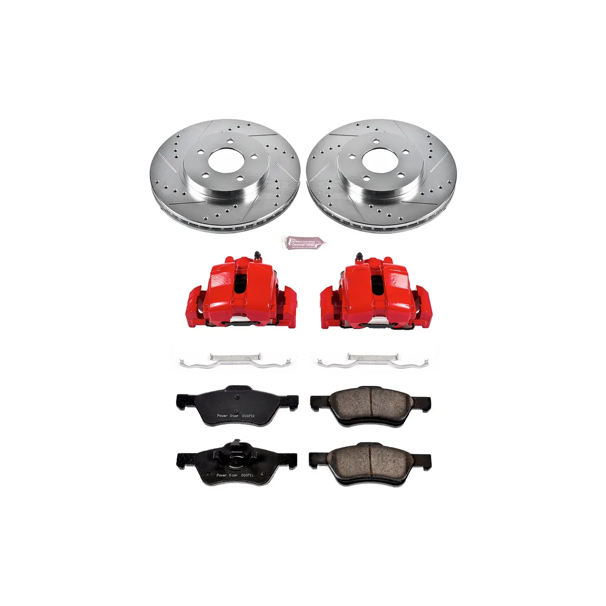 Z23 Evolution Sport Upgrade Kit: Drilled/Slotted Rotors; Carbon-Fiber Ceramic Pads; Powder Coated Calipers product image