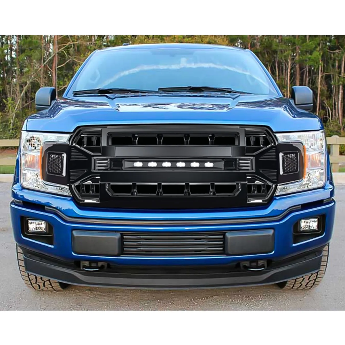 American Modified Amfmaa00120 Armor Grille With LED Off-Road Lights - Matte Black product image