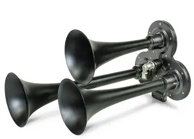 Pacbrake Basic Trio Air Horn Kit For Onboard Air Cast Zinc AlloyStainless Steel Chrome Finish Pacbrake