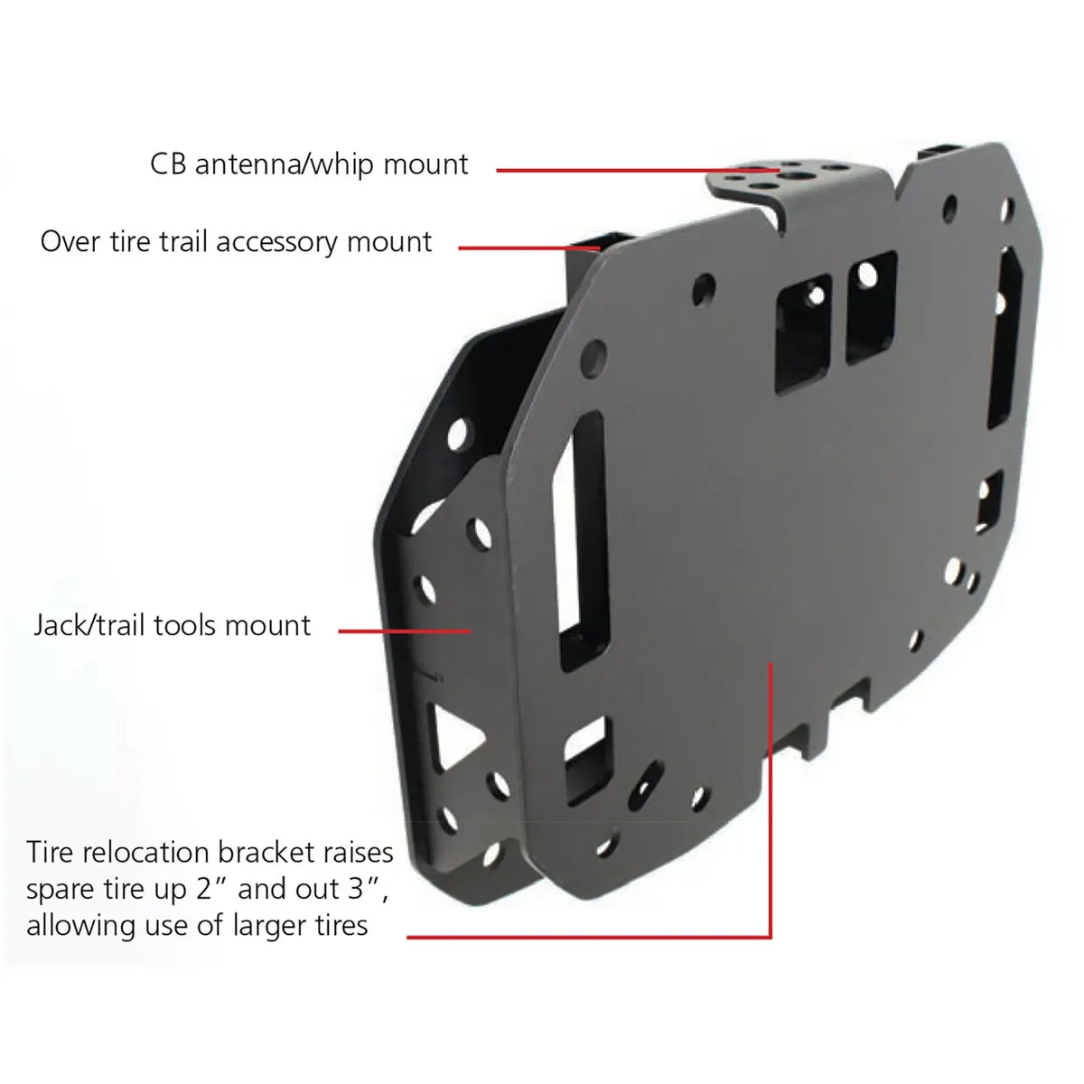 Go Rhino 372000T - Rockline Spare Tire Relocation - Textured Black product image