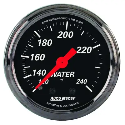 AutoMeter 2-1/16 In. Water Temperature, 120-240 Fahrenheit, Designer Black