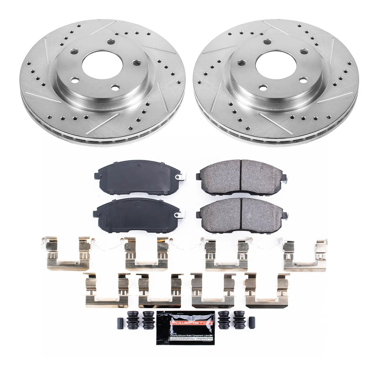 Z23 Evolution Sport Upgrade Kit: Drilled/Slotted Rotors; Carbon-Fiber Ceramic Pads W/Hardware product image
