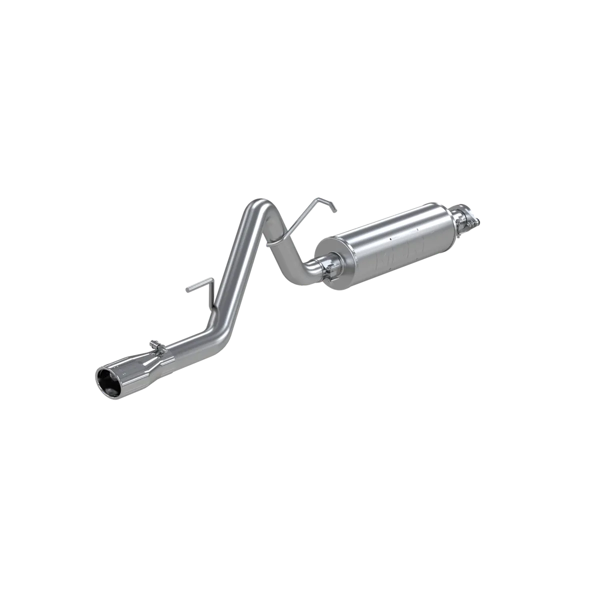 Armor Plus Cat Back Exhaust System; 2.5 in.; Incl. Muffler/Tailpipe/Hardware/3.75 in. OD Tip; Single Side Exit; T409 Stainless Steel; product image