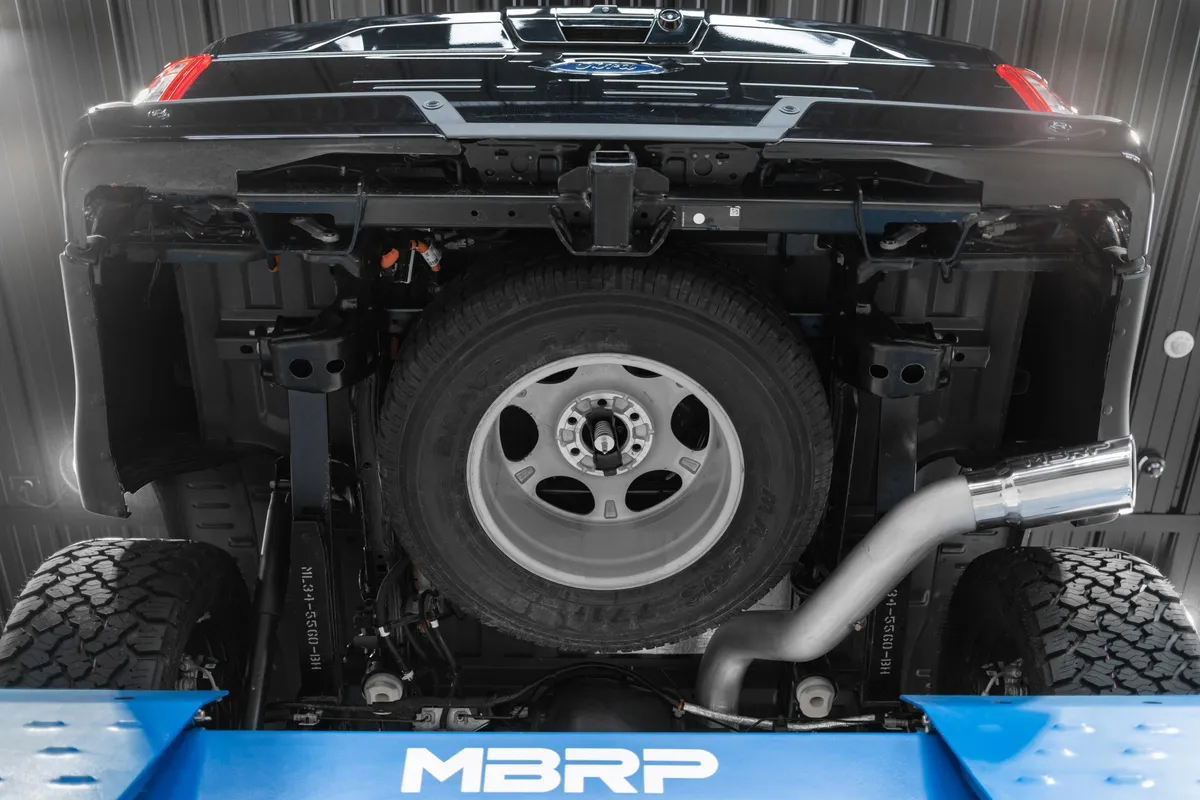 21-Up Ford F-150 4 Inch Cat Back Single Side Race Version Black Coated- Aluminized Steel Exhaust System MBRP product image