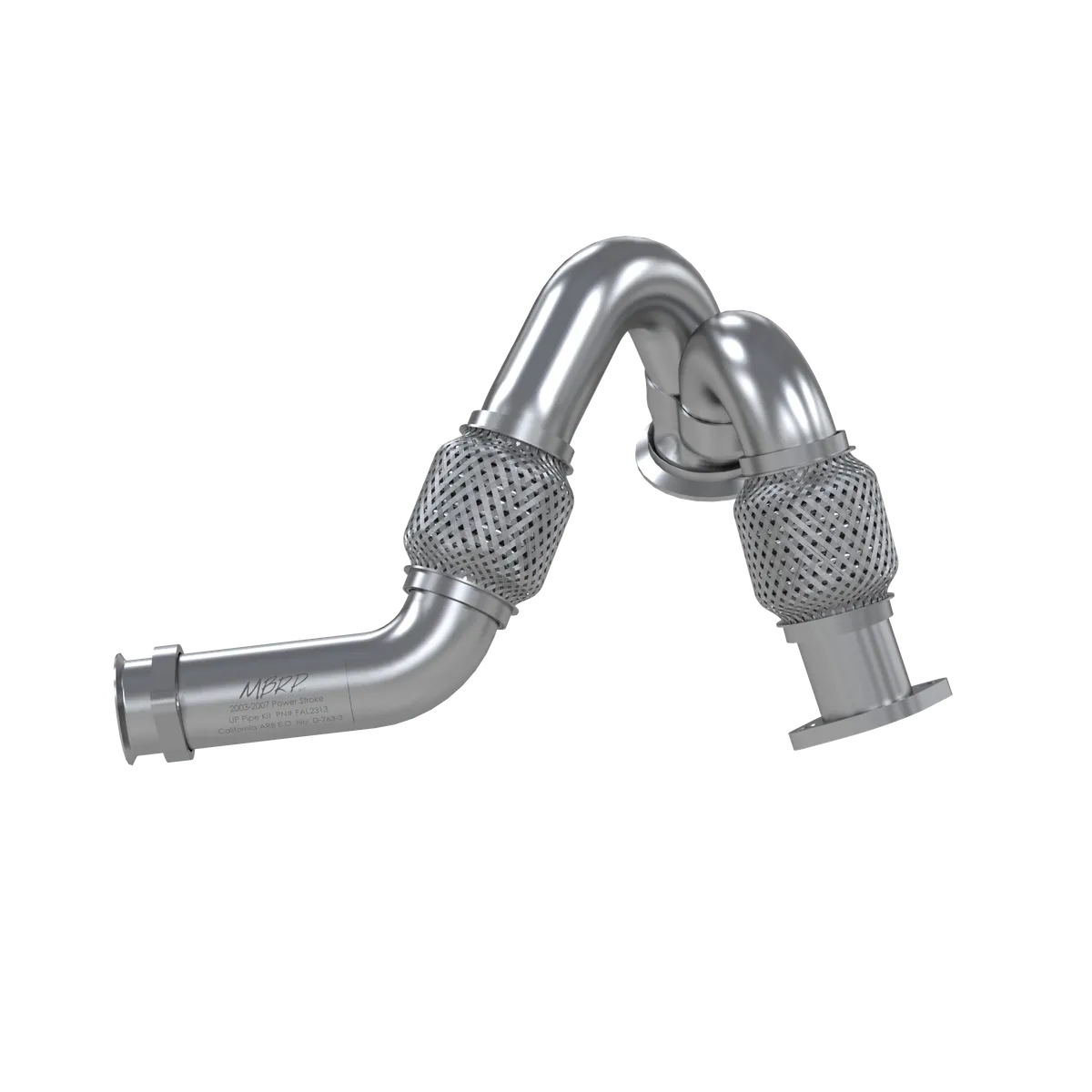 Turbo Exhaust Up-Pipe Dual For 03-07 Ford 6.0L Powerstroke Aluminized Steel Carb EO Num. D-763-3 For 03-07 Ford 6.0L Powerstroke MBRP product image