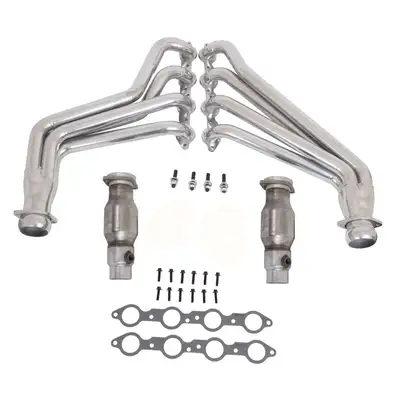 BBK Performance Chevrolet Camaro SS ZL1 6.2 1-3/4 Full Length Exhaust Headers With High Flow Cats Polished Silver Ceramic 10-15