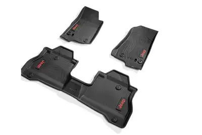 Mopar Mopar All Weather Floor Mats - Black w/Red Logo - JT