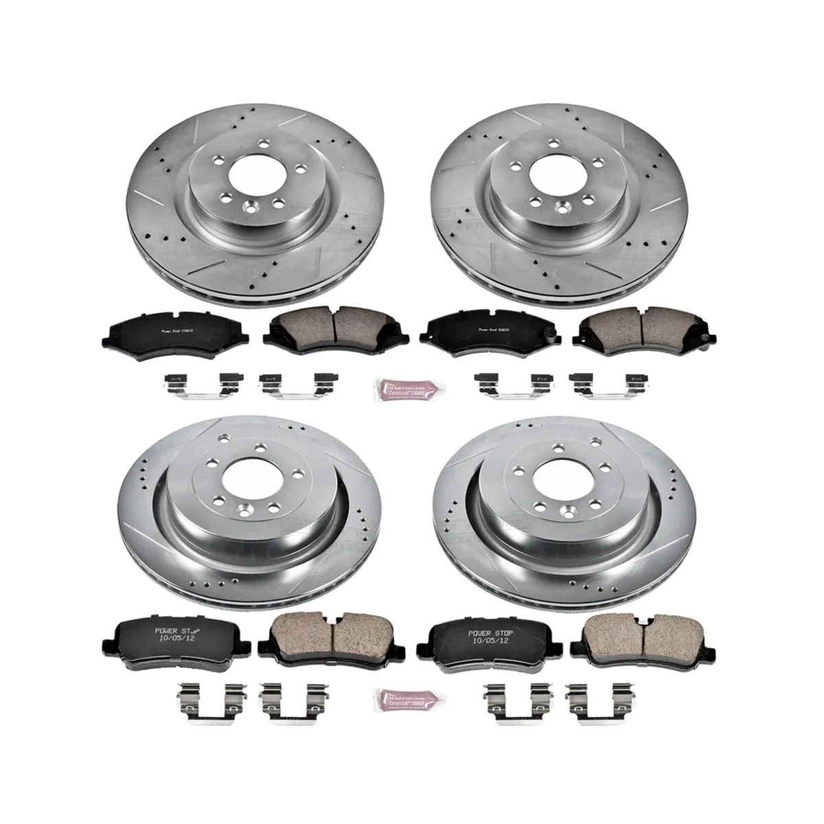 Z23 Evolution Sport Upgrade Kit: Drilled/Slotted Rotors; Carbon-Fiber Ceramic Pads W/Hardware; Pad Sensors product image