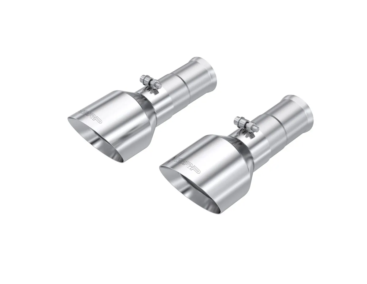 Armor Pro Exhaust Tip; 3 in. Inlet Diameter; 5 in. Outlet Diameter; Dual Wall; Angle Cut; T304 Stainless Steel; Sold In Pairs; product image
