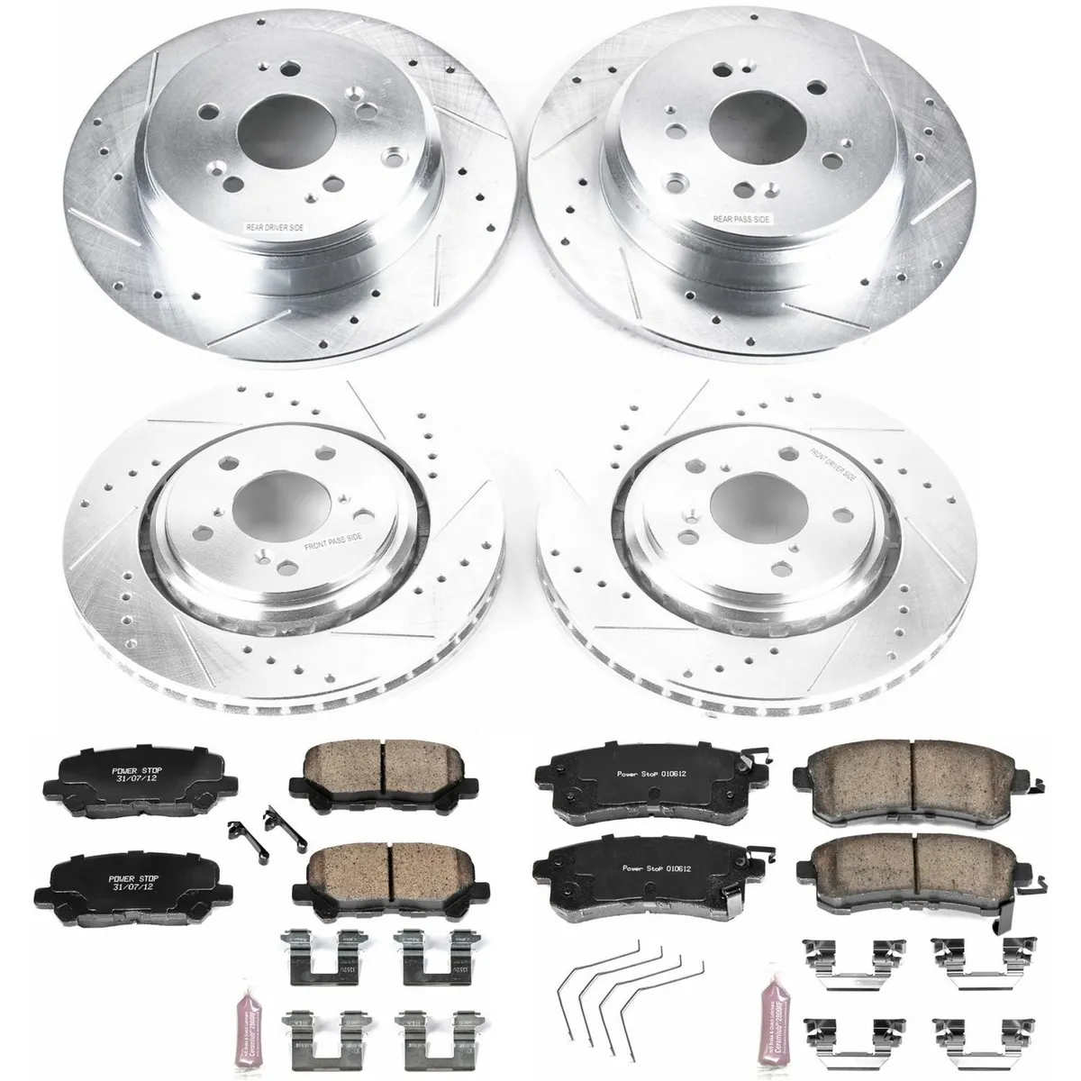 Z23 Evolution Sport Upgrade Kit: Drilled/Slotted Rotors; Carbon-Fiber Ceramic Pads W/Hardware product image