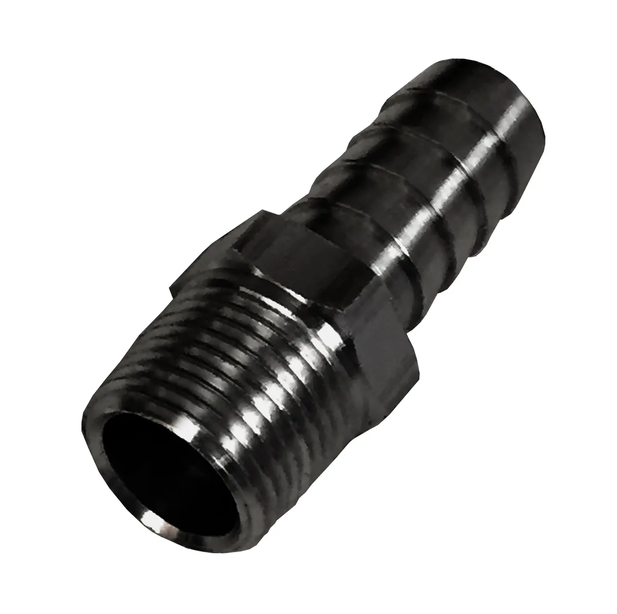 Derale 98102 Straight Hose Barb Fitting, 3/8 NPT Male x 1/2 Barb, Each product image