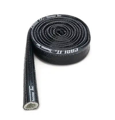 Thermo-Tec Products Heat Sleeve 1 Inch x 10 Foot Braided Fiberglass 500-2200 Degree F Black Thermo Tec