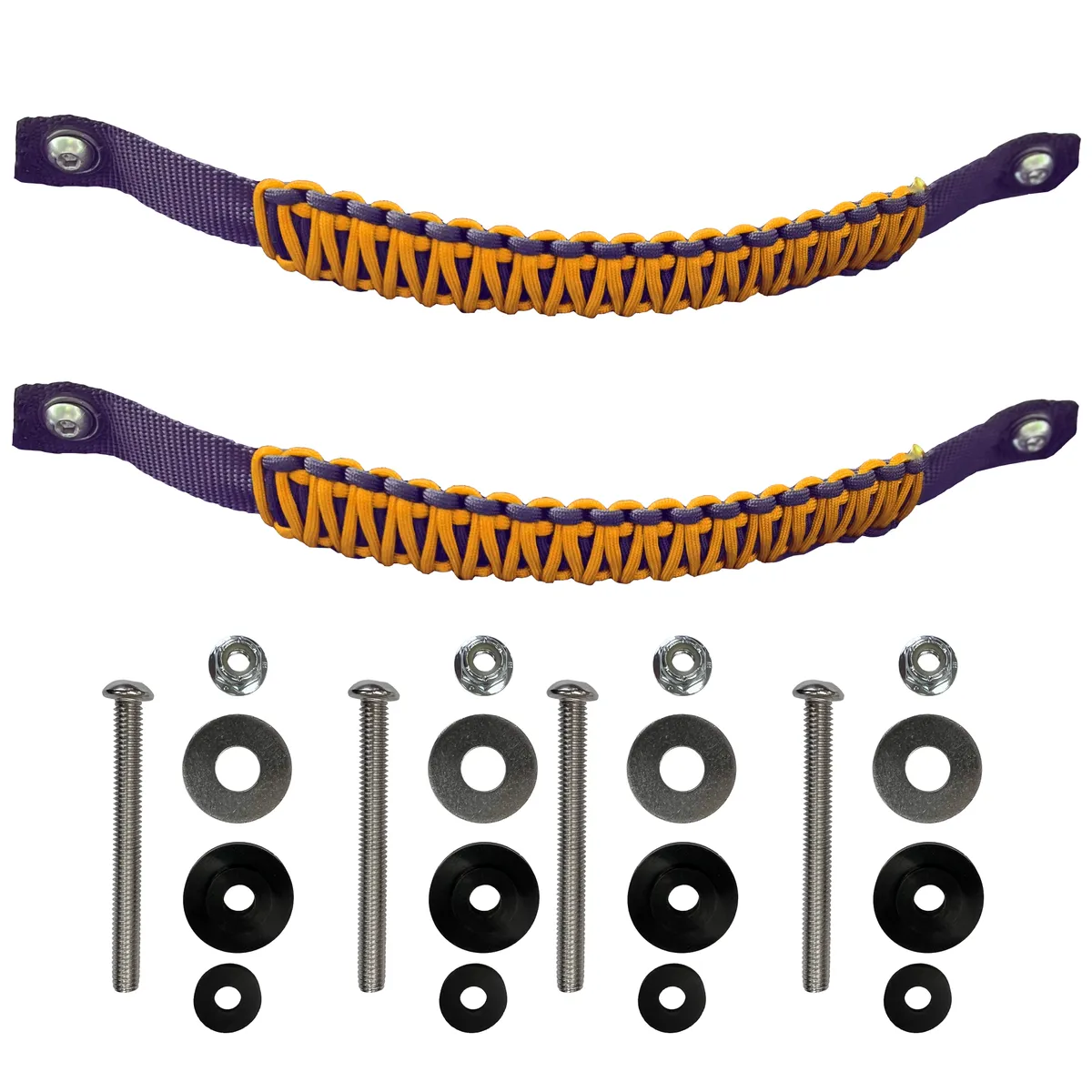Paracord Grab Handles Front Pair Bolt-On For Jeep Wrangler Jl, Jlu & Gladiator 2018-2025 - 550 Paracord | Bartact | Black / Royal Blue product image