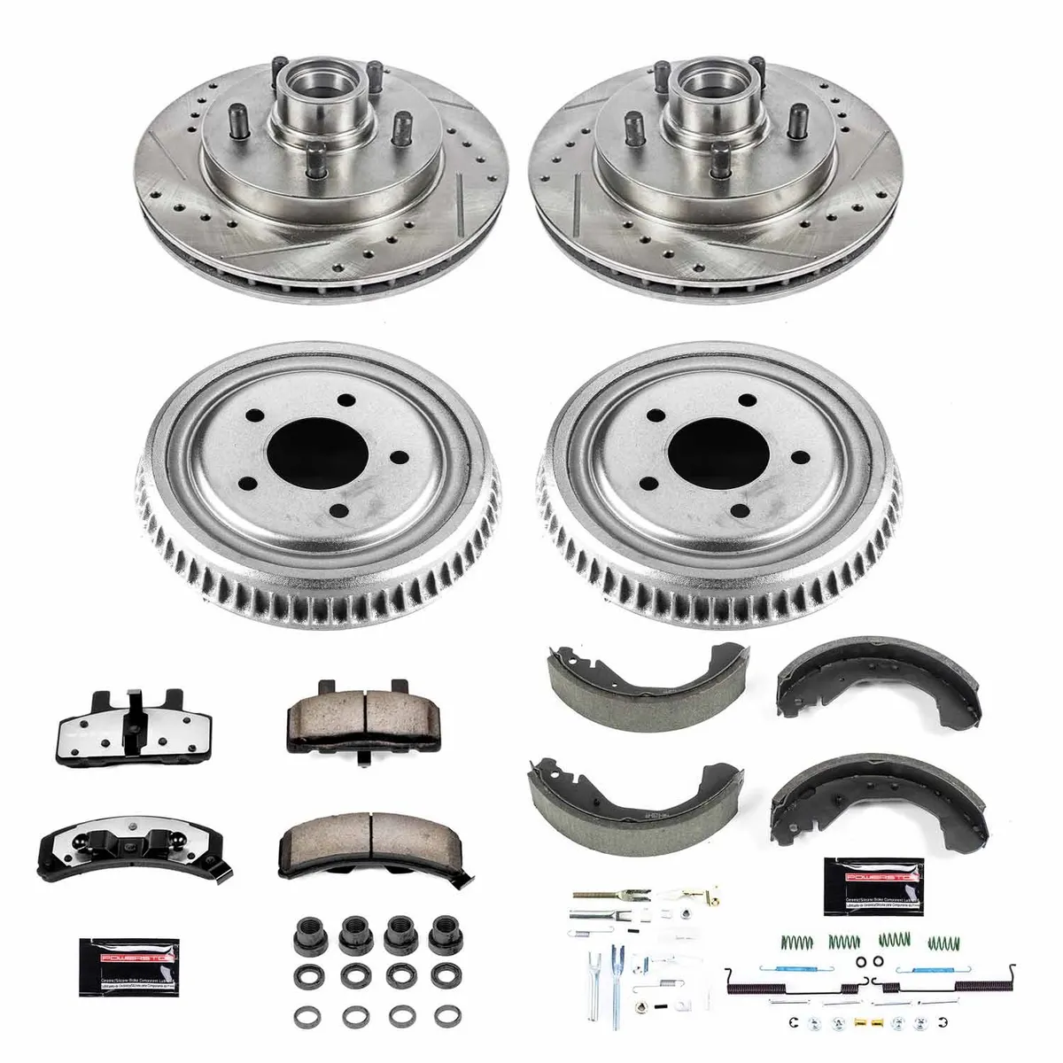 Z36 Truck/Tow Upgrade Kit: Drilled/Slotted Rotors; Carbon-Fiber Ceramic Pads W/Hardware; Coated Drums; Shoes W/Hold Down And Adjuster Kit product image