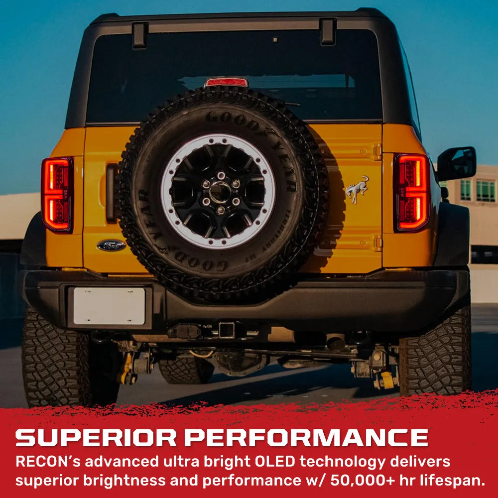 Ford 21-25 Bronco Tail Lights High-Powered Oled Bar Style Running & LED Brake Lights, Includes Oled Startup Sequence - Multiple Options product image