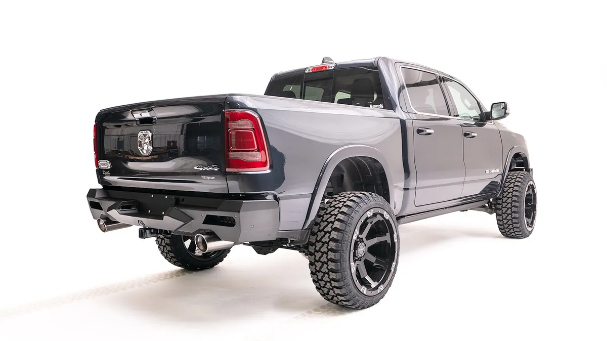 Vengeance Rear Bumper; 2 Stage Black Powder Coated; w/Sensors; product image