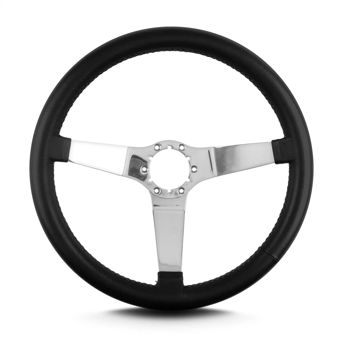 Lecarra Vette 3 Steering Wheel; Black; Polished Spokes; 14 in. Standard Grip; product image