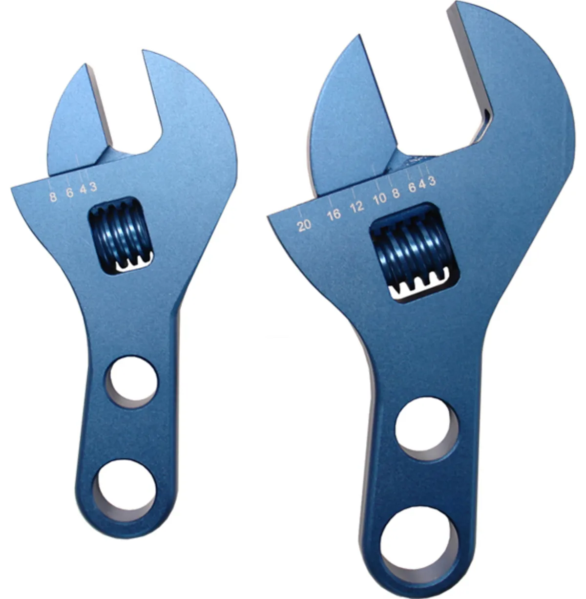 Adjustable AN Fitting Wrench Set Aluminum Compact Stubby Design Blue Anodized Proform product image