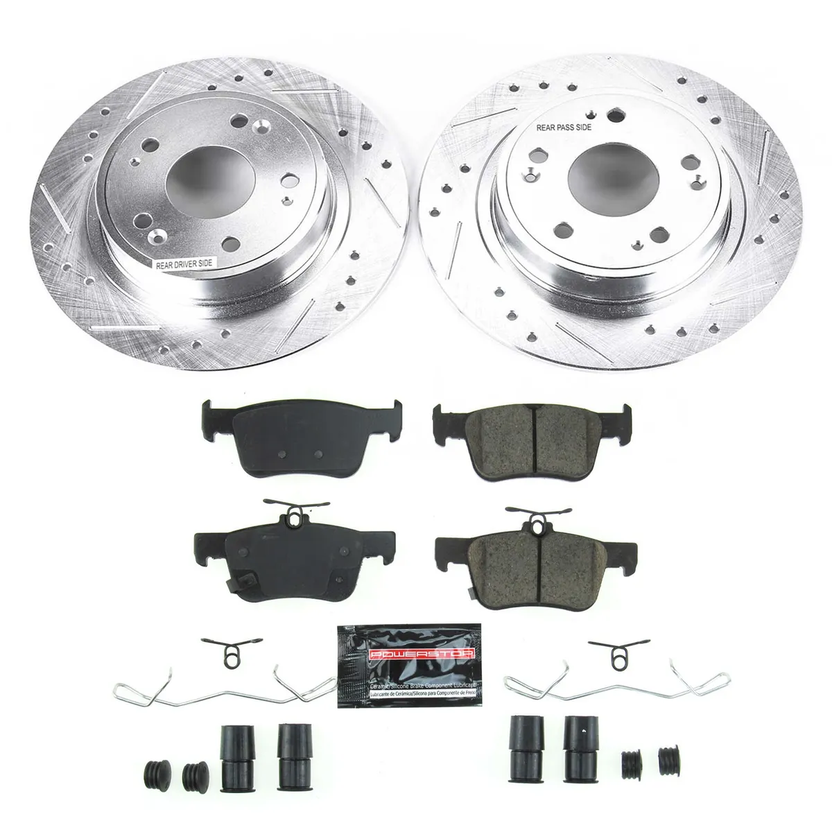 Z23 Evolution Sport Upgrade Kit: Drilled/Slotted Rotors; Carbon-Fiber Ceramic Pads W/Hardware product image