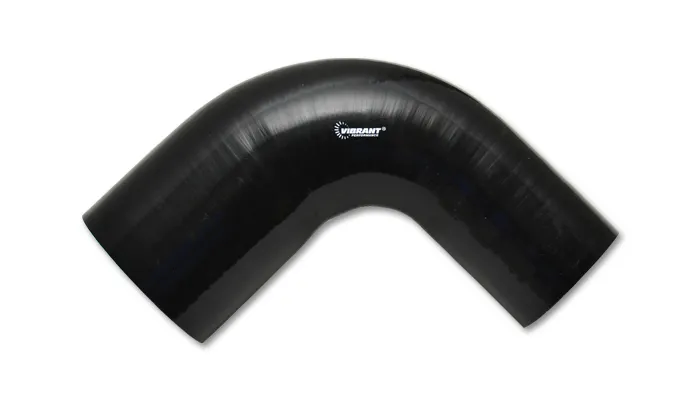 Vibrant Performance 90 Degree Reducer Hose Coupler; 3 in. Inlet ID; 3.25 in. Outlet ID; 4 in. Leg Length From Tangent; 3.25 in. Centerline Radius; 28 PSI Maximum Operating Pressure; Black;
