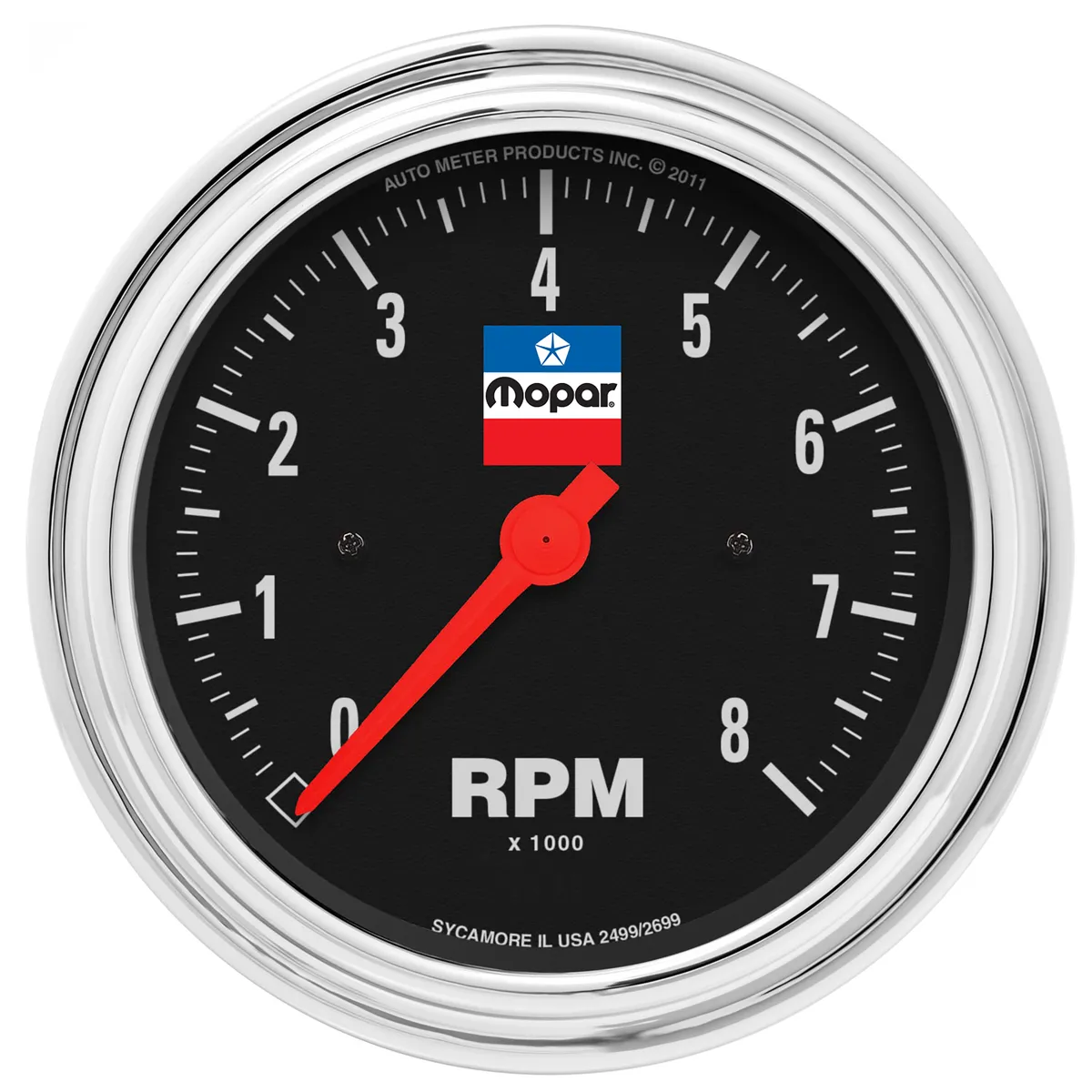 Gauge Tachometer 3-38in 8000 RPM 468 Cyl In-Dash Mopar Classic product image
