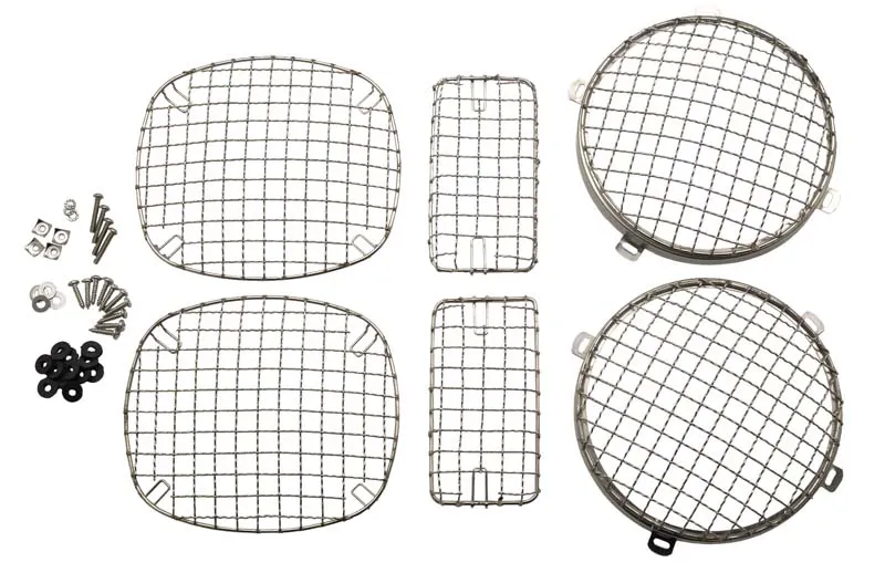 Jeep TJ Wire Mesh Guard Set 6 Pieces 97-06 Wrangler TJ Polished Silver Kentrol product image
