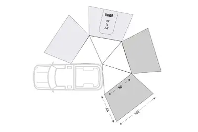 Overland Vehicle Systems Overland Vehicle Systems Freestanding Passenger Nomadic 270 LT Awning Wall 2 Overland Vehicle Systems